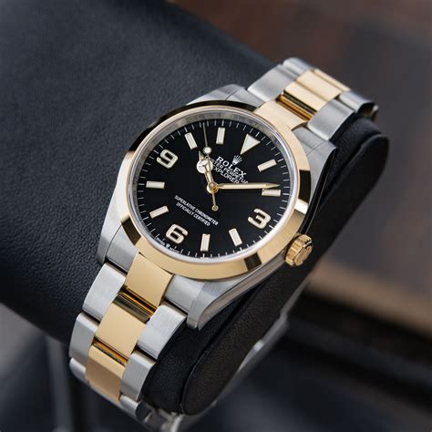 rolex explorer gilt|Rolex explorer two tone price.